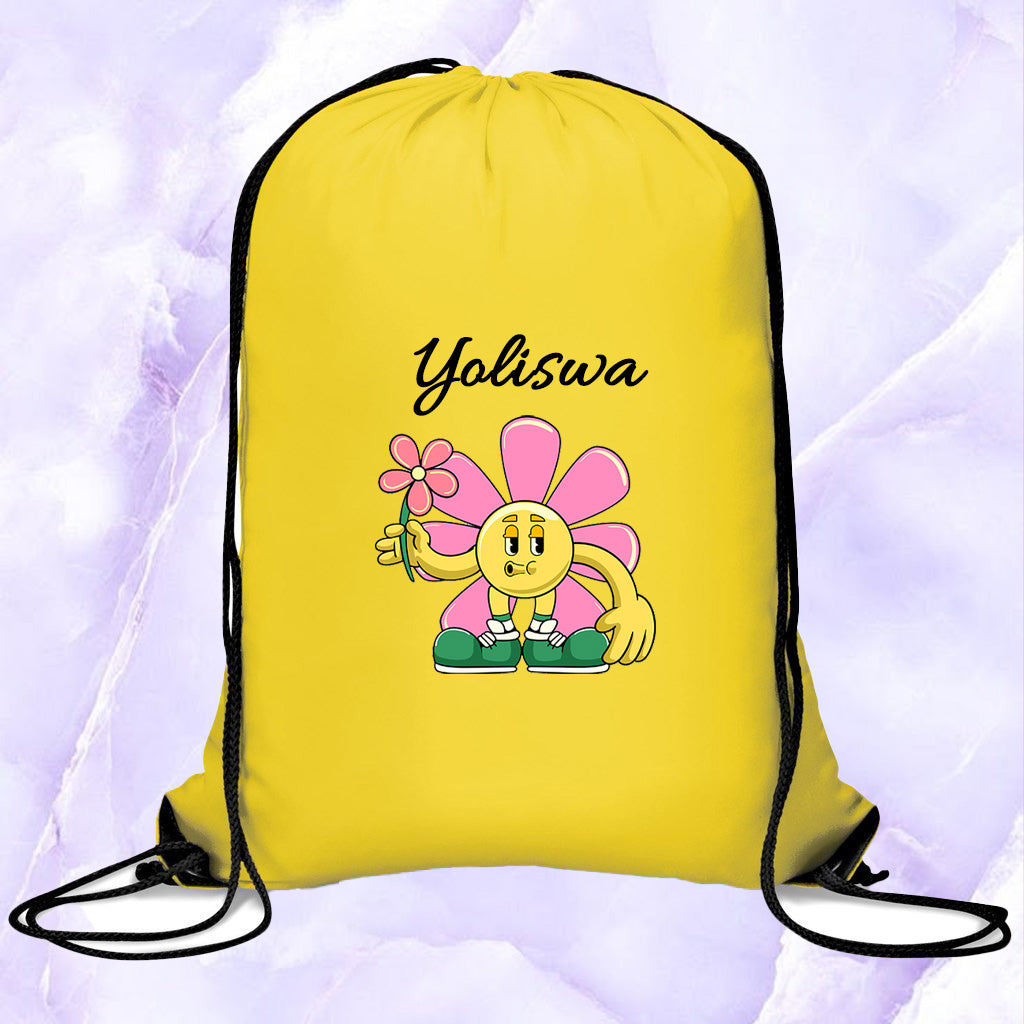Flower Buddy Drawstring Bag