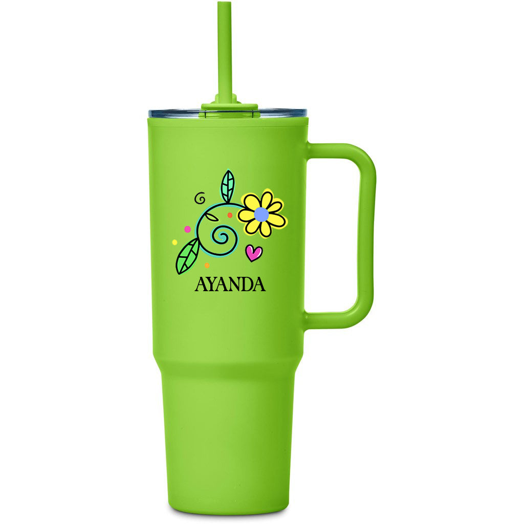 Personalised Flower TempLock Double-Wall Mug