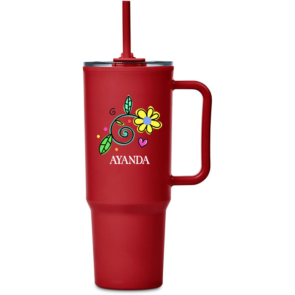 Personalised Flower TempLock Double-Wall Mug