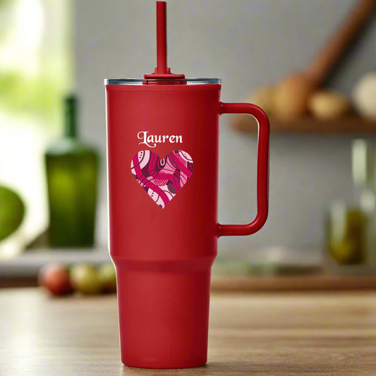 Personalised Heart TempLock Double-Wall Mug