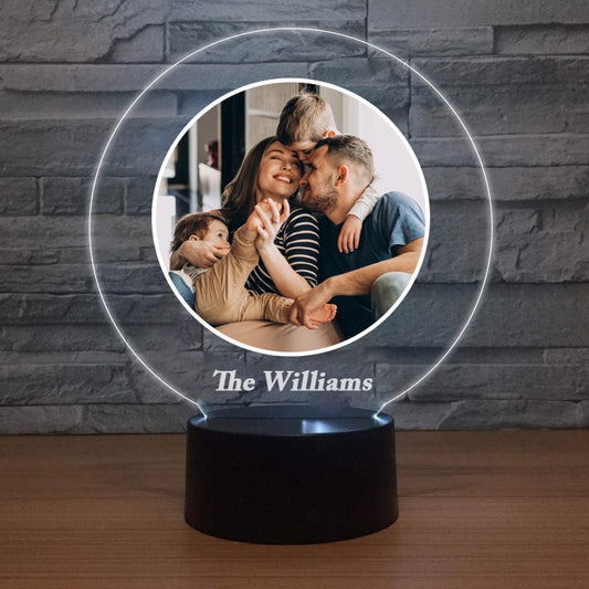 Personalised LED Lamp - Family Photo + Name