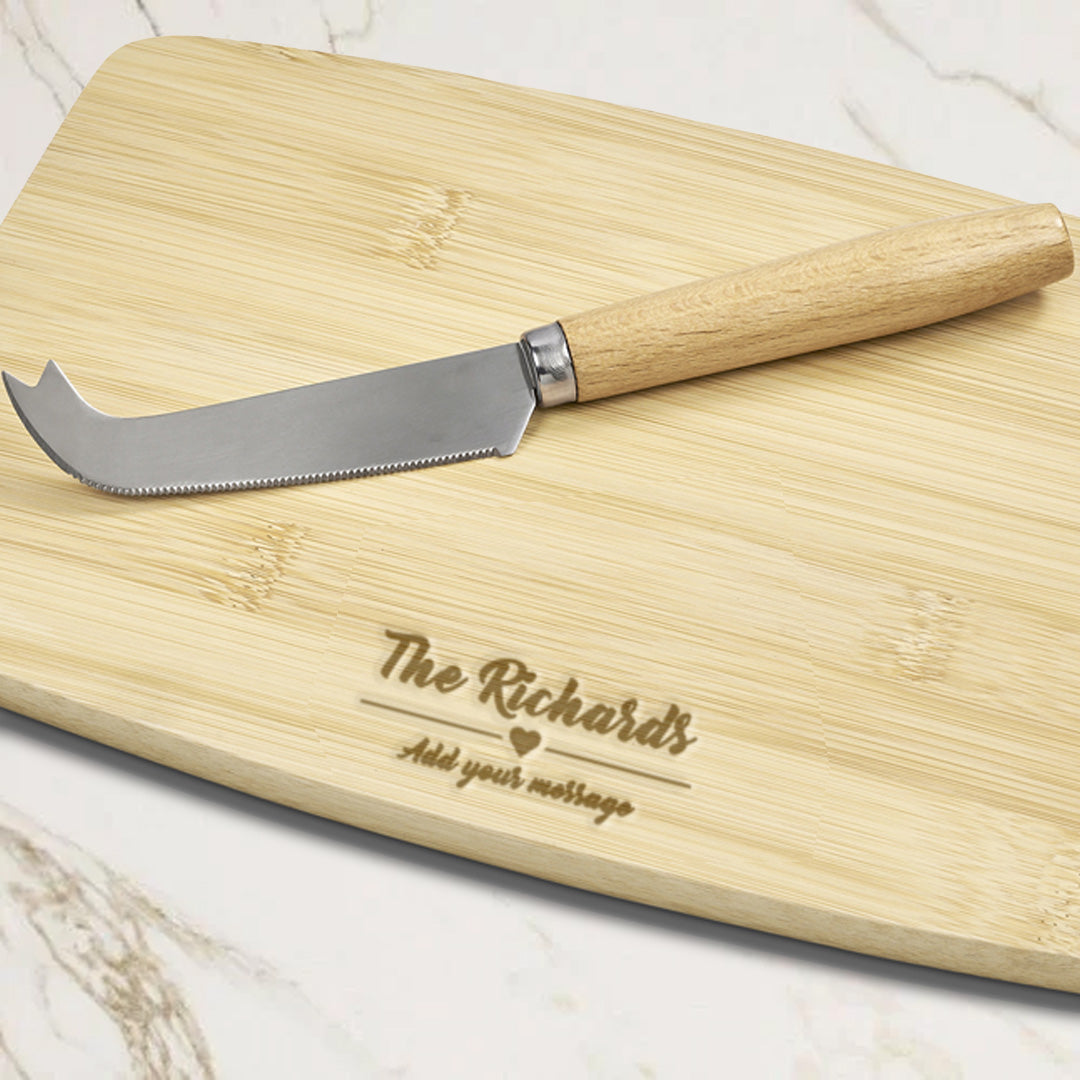 Personalized Avalon Bamboo Cheese Board-The Richards