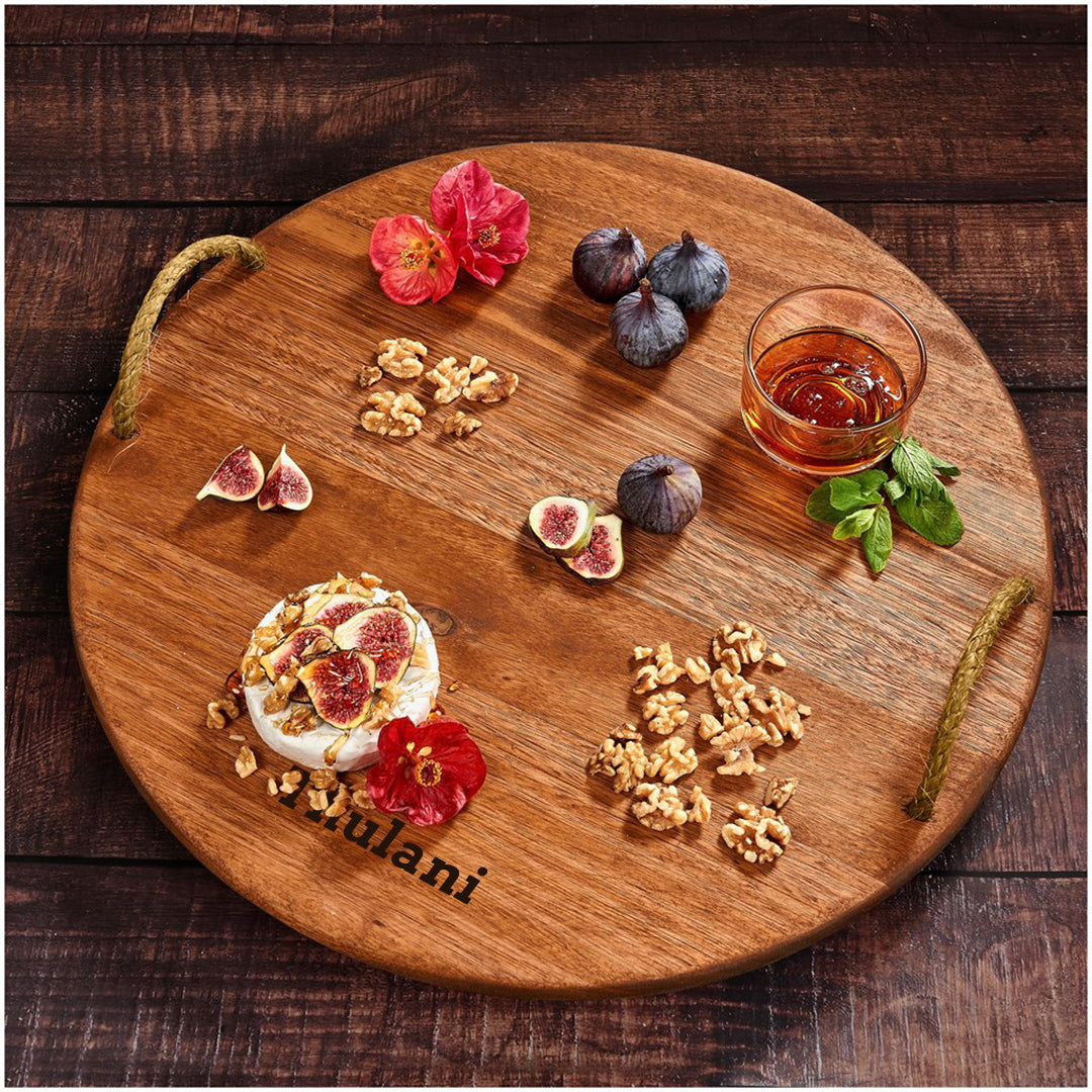 Personalized Name Large Hardwood Food Platter