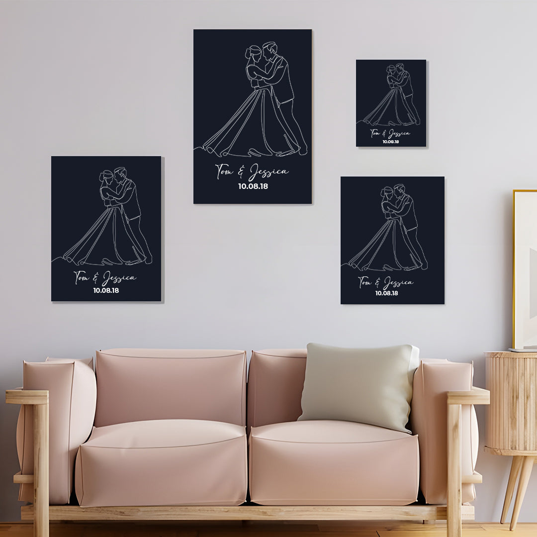 Personalised Wedding Drawing Canvas