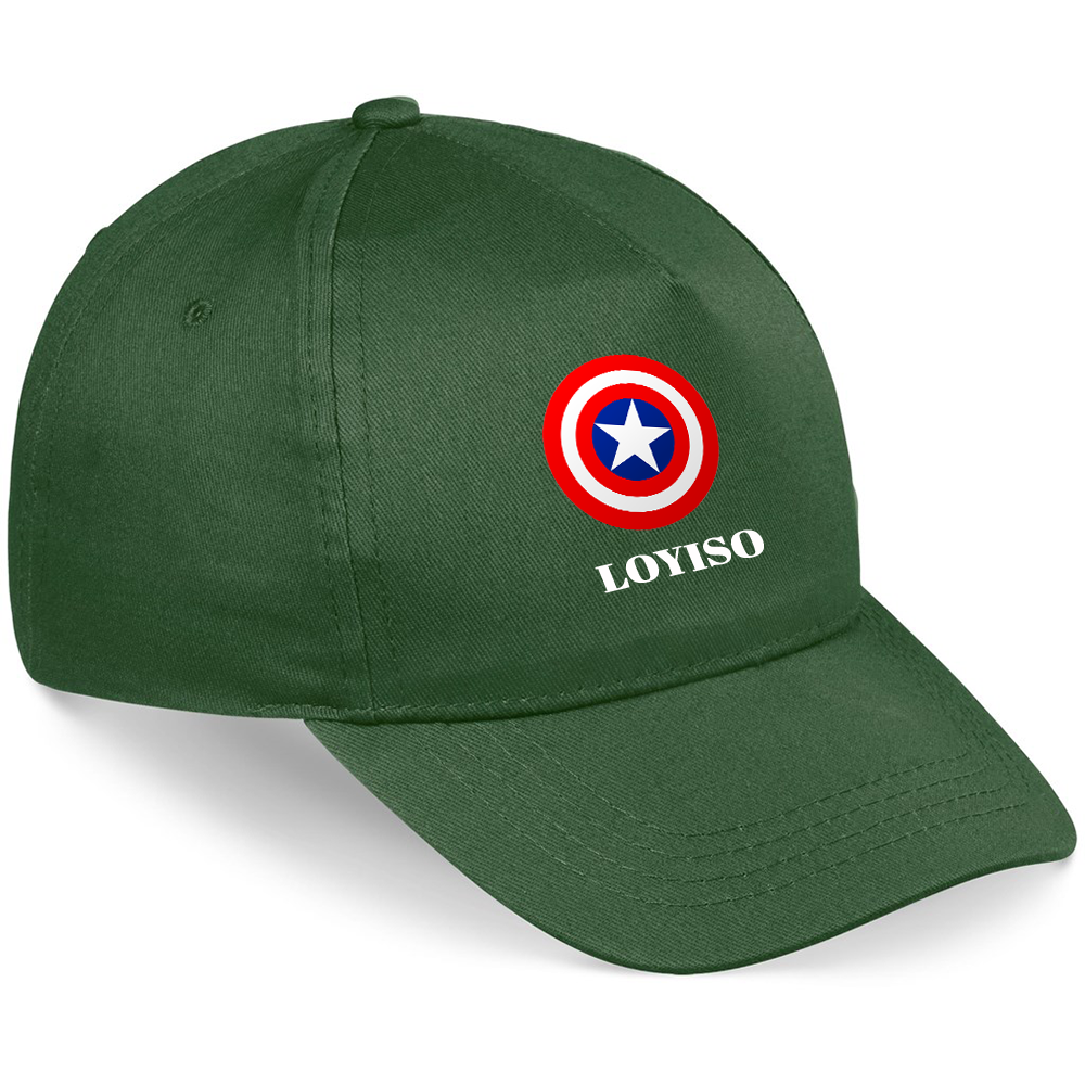 Kids Captain America - Personalized Name Cap