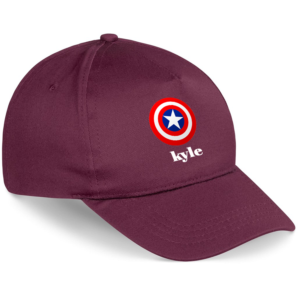 Kids Captain America - Personalized Name Cap