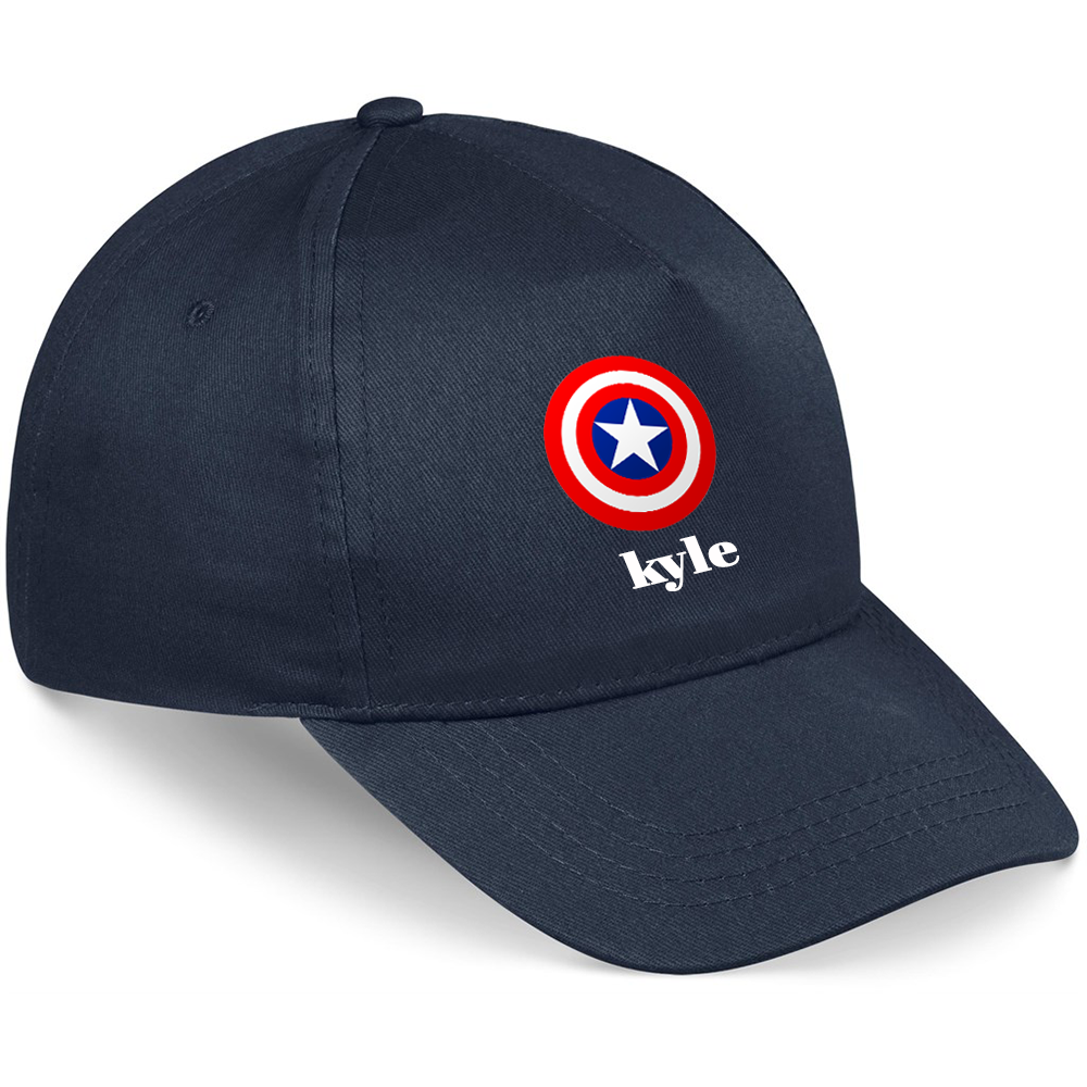 Kids Captain America - Personalized Name Cap