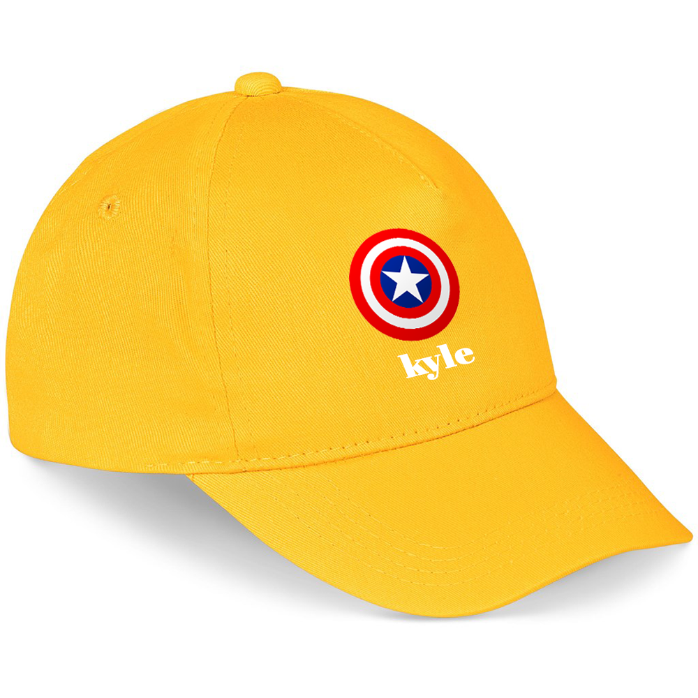 Kids Captain America - Personalized Name Cap