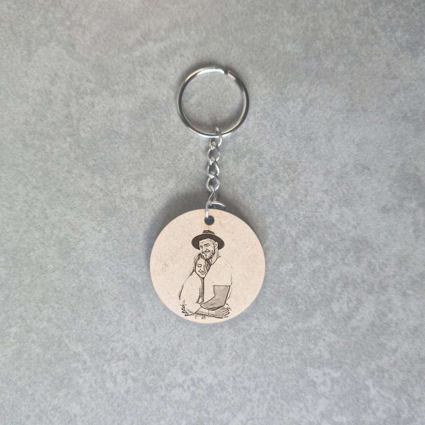 Personalised Wooden Keyring - Photo