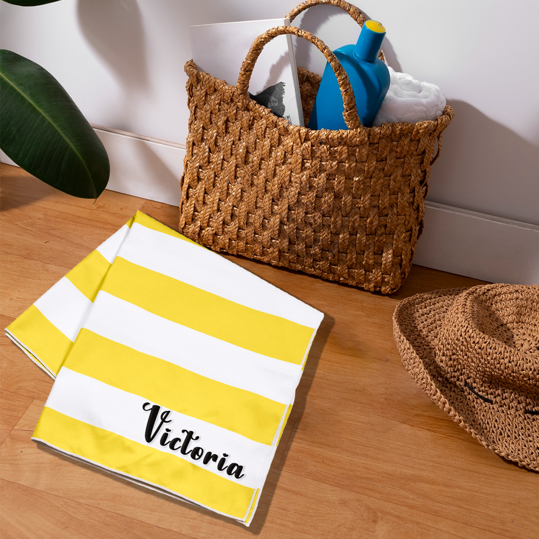 Compact Microfibre Beach Towel - Name Only