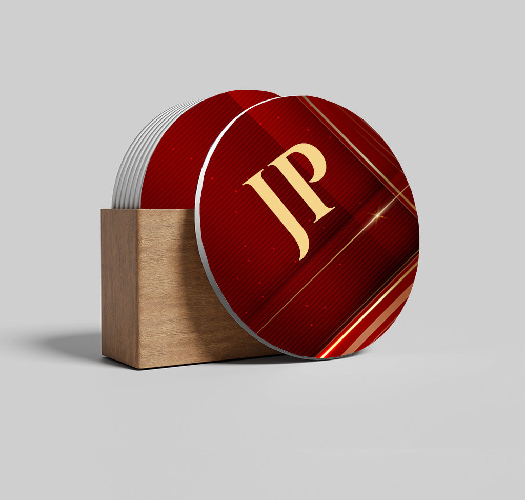 Personalised Red Coaster Set