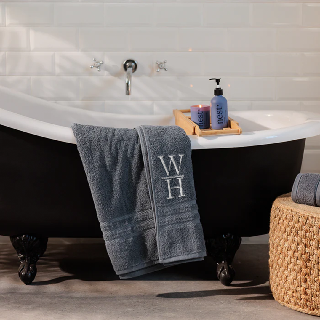 CloudLuxe Towel Collection Bath Sheet - Initials