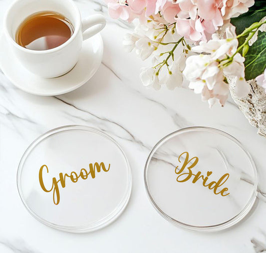 Bride or Groom Coaster Set