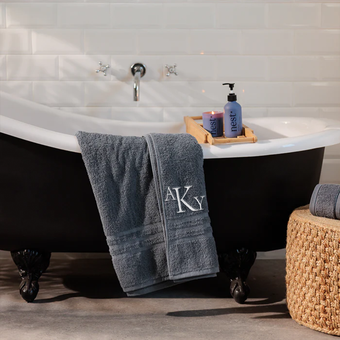CloudLuxe Towel Collection Bath Sheet -Slate - Initial