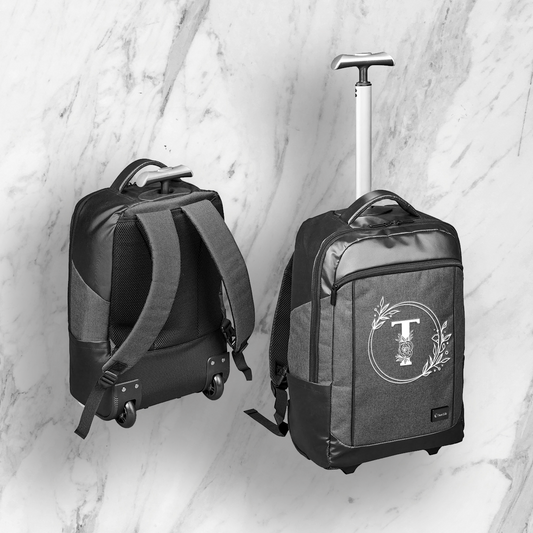 NexTrek Laptop Trolley Backpack - Leafy Initial