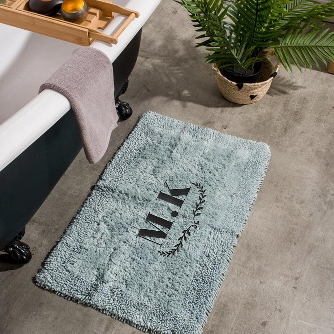 Bathroom Soft Luxury Cotton Rug - Art + Initials – Love Gifts