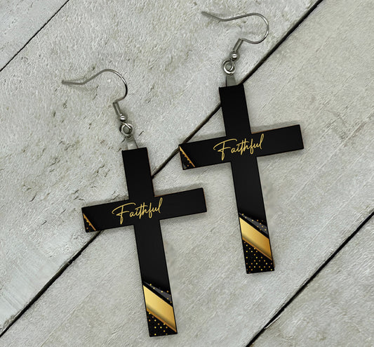 Cross Earrings - Faithful