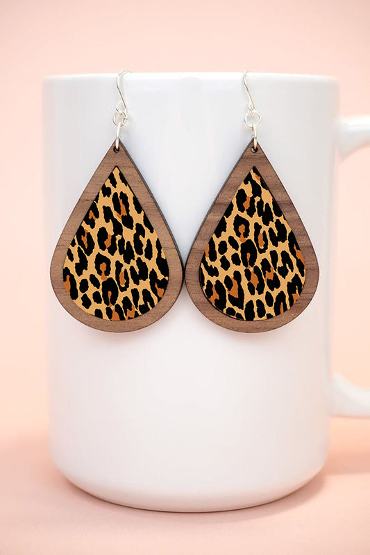 Teardrop Earrings - Leopard Print