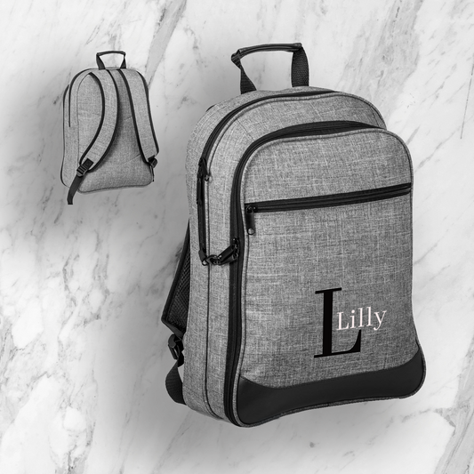 Fortura Laptop Backpack - Initial + Name