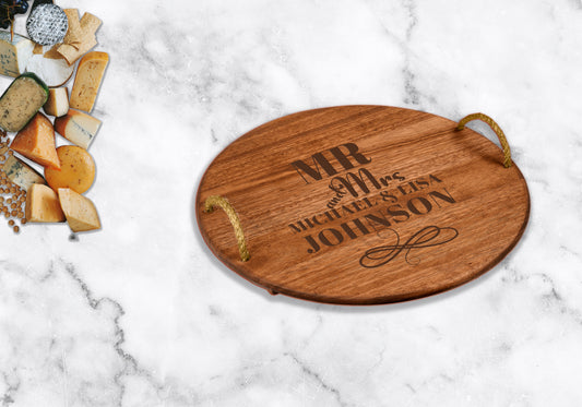 Homestead Large Round Food Platter - Mr & Mrs