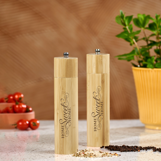 Bamboo Seasoning Salt or Pepper Mill - Home Sweet Home