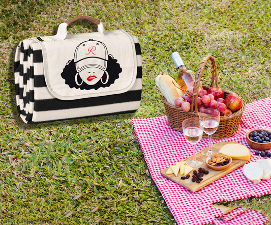 Brookstone Luxe Picnic Blanket - Initial + Art