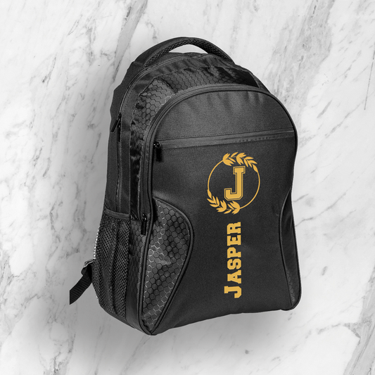 UrbanElite Laptop Backpack -Leafy Initial