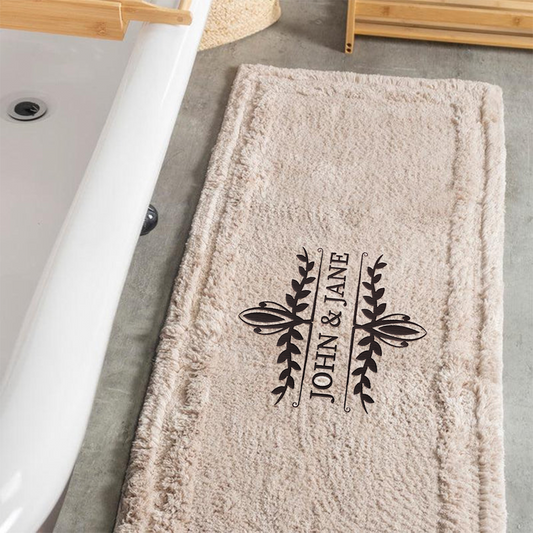 Soft Cotton Rug - Flower Art + Name