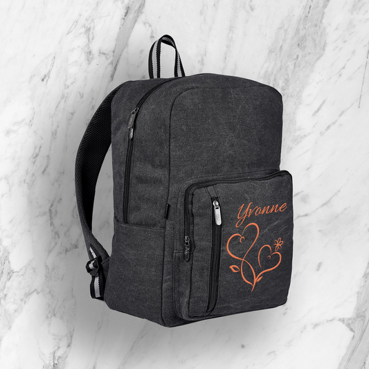 CanvasPort Laptop Backpack Hearts + Name