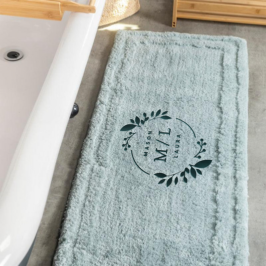 Soft Cotton Rug - Dark leaf + Names
