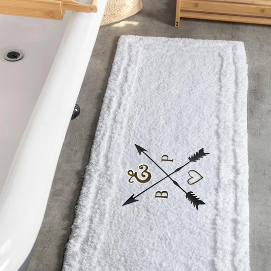 Soft Cotton Rug - Crossed Arrows + Initials