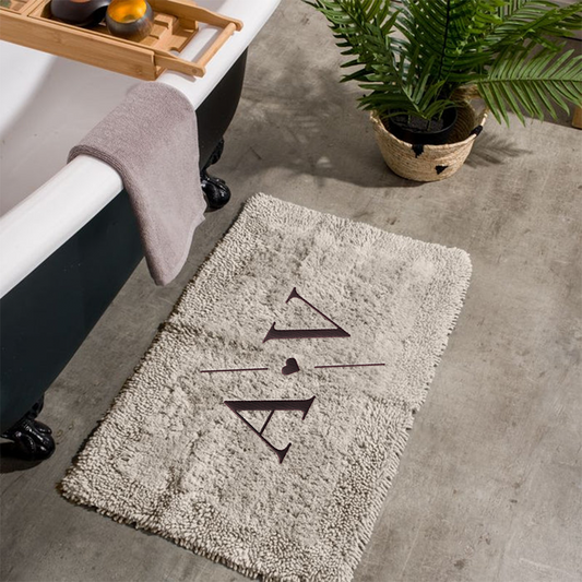 Bathroom Soft Luxury Cotton Rug  - Initial + Name