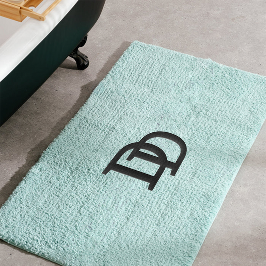 Cotton BareBay Anti-Slip Bath Mat - Initials