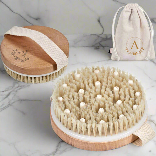 Personalized Glow Exfoliator & Massager - Initial & Leaf