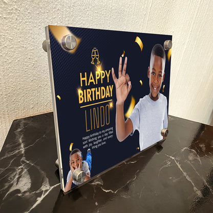 Personalise Happy Birthday Acrylic Photo Frame