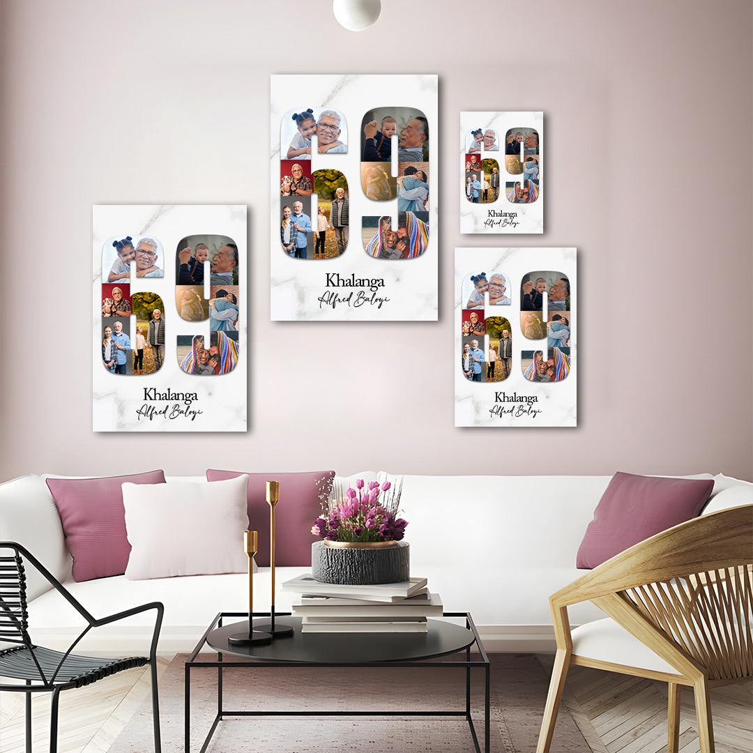 Personalised Canvas - Number (White)