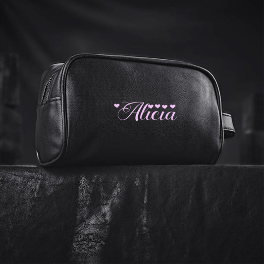 Claska Luxe Toiletry Bag - Hearts + Name