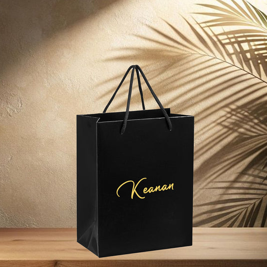 Glow Mini Paper Gift Bag - Yellow Text