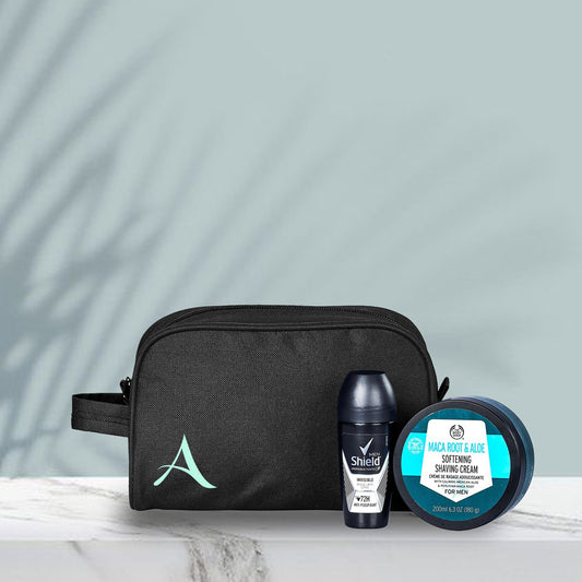 Lowry Classic Toiletry Bag - Blue Initial
