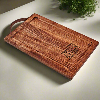 Personalized Name Anniversary - Luxury Wood Steak Serving Board