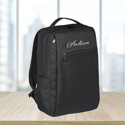Reverta Recycled Laptop Backpack - Pink Name