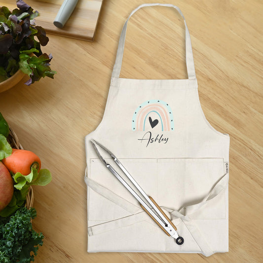 Pure Cotton Apron - Name & Rainbow