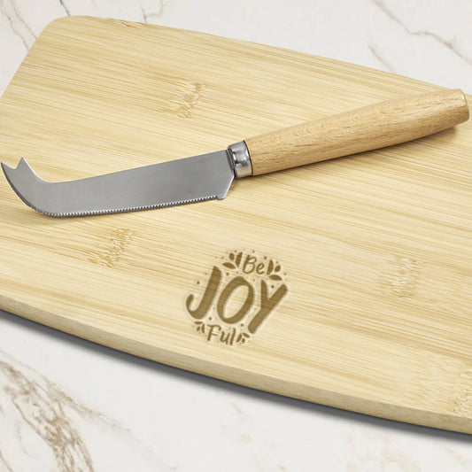 Personalized Avalon Bamboo Cheese Board - Be Joyful