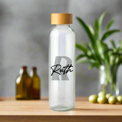 Personalized Bello Glass Water Bottle Initial & Name