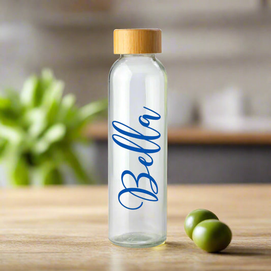 Personalized Bello Glass Water Bottle Name