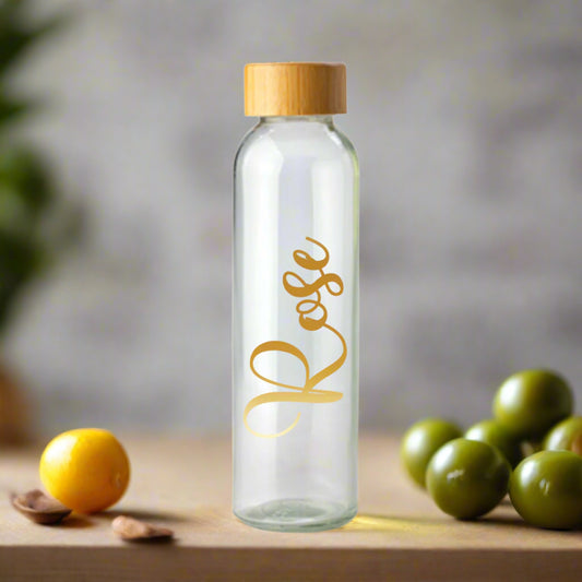 Personalized Bello Glass Water Bottle Name