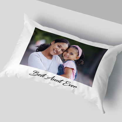Personalised Best Aunt Pillowcase - Photo