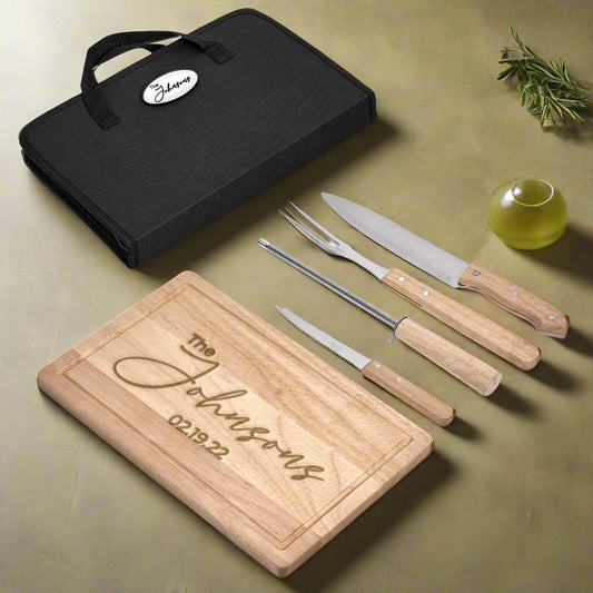 Personalized Oakwood 5-Piece Braai & Carving Set
