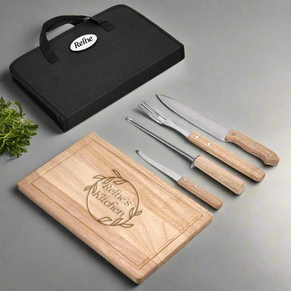 Personalized Oakwood 5-Piece Braai & Carving Set Reine's Kitchen