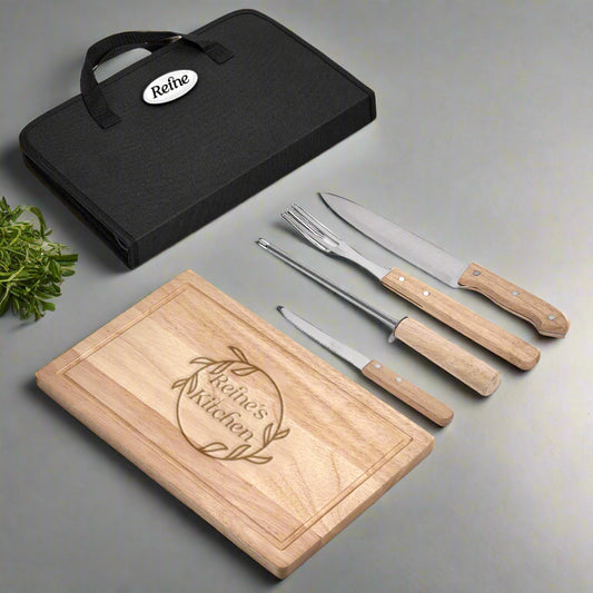 Personalized Oakwood 5-Piece Braai & Carving Set Reine's Kitchen